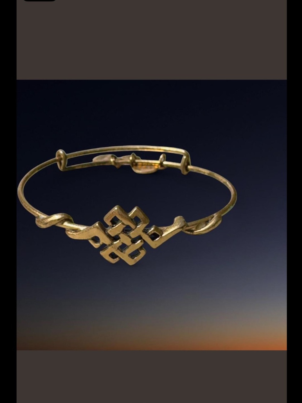 Alex and Ani Gold Celtic Knot Adjustable Bangle Bracelet